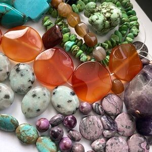 Assorted Natural Stone Bead Lot